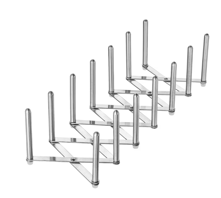 Suport pentru capace, tigai, farfurii, tocatoare bucatarie, reglabil din inox, SUPER TRENDS®, 50x14,5x10 cm