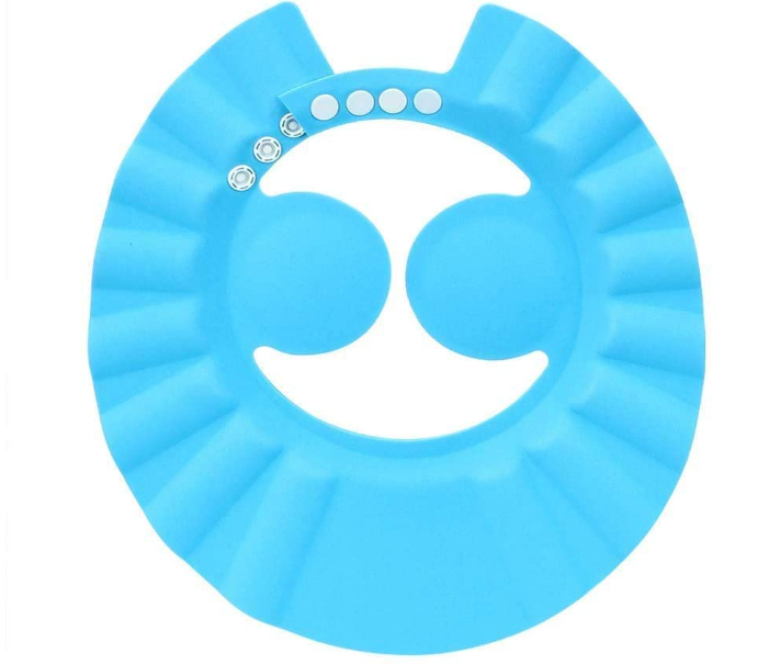 Palarie de Baie Impotriva Samponului SUPER TRENDS®, Casca Protectie Ochi & Urechi Copii, Reglabila, Albastru