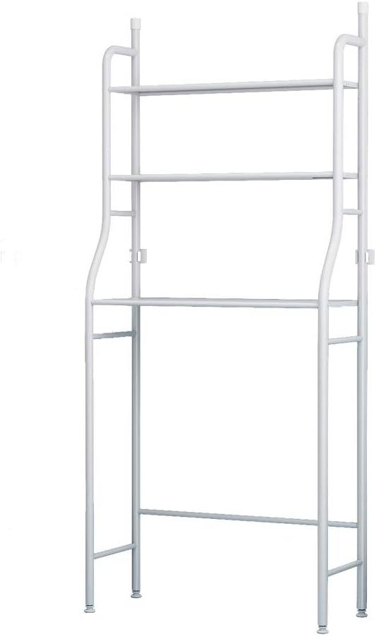 Raft Depozitare Pentru Masina de Spalat, Tip Etajera cu 3 Polite, Otel Inoxidabil/ABS, 160x65x25 cm, Alb