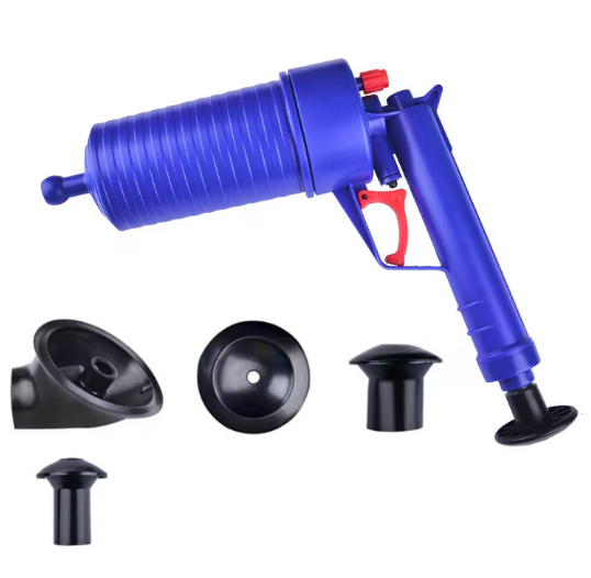 Pompa Profesionala 4 in 1 Pentru Desfundat WC SUPER TRENDS®, Chiuveta, Cada, Cabina de Dus, Instalatii Sanitare, Canalizare, cu Aer Comprimat, 4 Accesorii