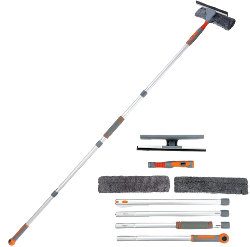 Stergator de Geamuri Profesional 3 in 1 SUPER TRENDS®, Laveta Microfibra, Pamatuf si Racleta Incluse, 29 - 226 cm