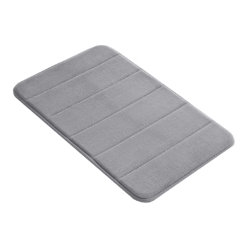 Covor de Baie cu Spuma de Memorie SUPER TRENDS®, Moale, Antiderapant, cu Baza Din Cauciuc Antialunecare, Model Dungi Gri, 50 x 80 cm - SPTR.RO