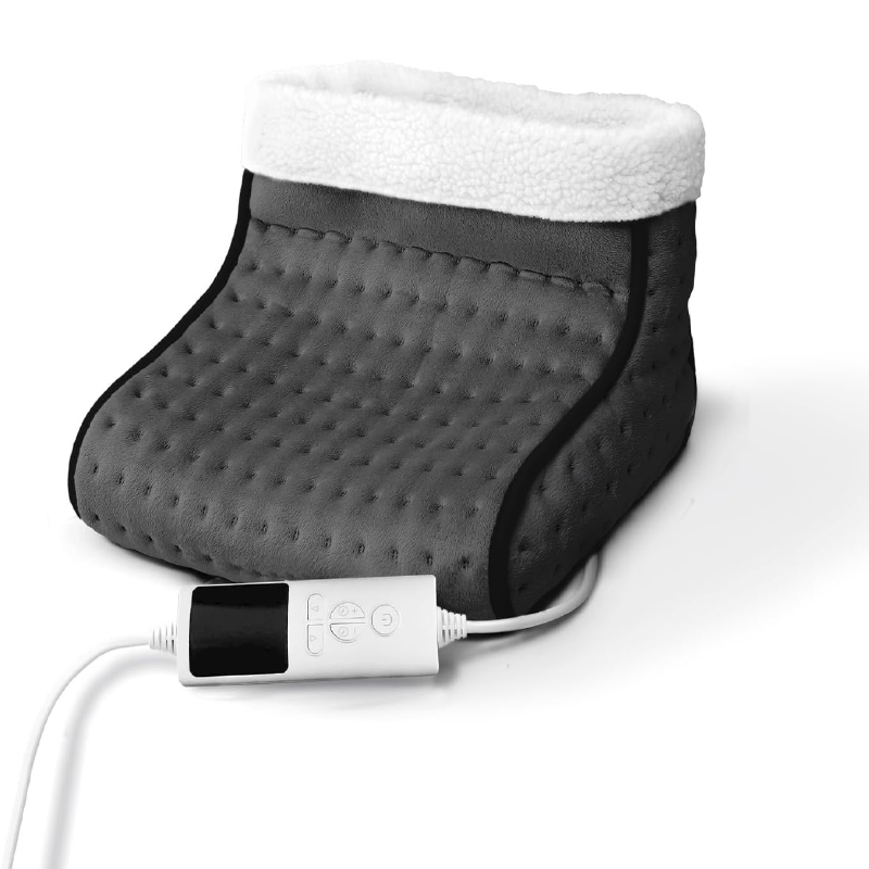 Incalzitor Electric Pentru Picioare SUPER TRENDS®, 100 W, 3 Temperaturi Reglabile, Temporizator 90 de Minute si Telecomanda, Husa lavabila din Fleece si Lana, Confort Rapid Pentru Picioare Reci
