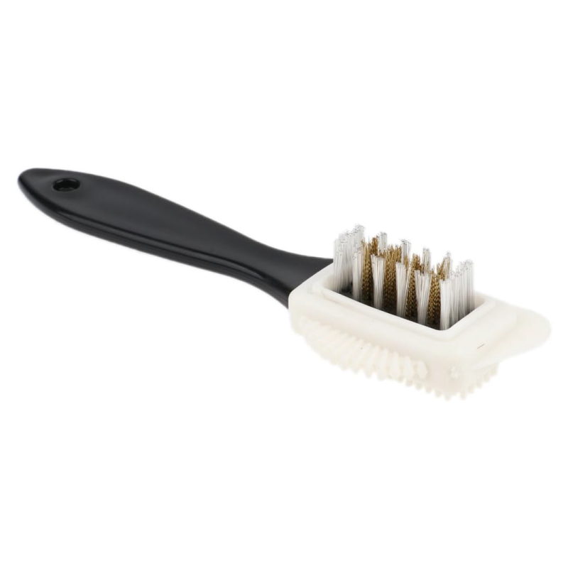 Perie curatare incaltaminte din piele intoarsa 3 in 1, Premium SUPER TRENDS®, Plastic, 15, 5 x 4, 5 x 2, 8 cm, Negru-Alb