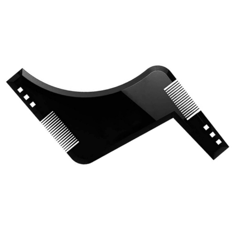 Pieptan Contur Barba si Mustata in Forma de “Z” Profesional SUPER TRENDS®, Linii Precise de Taiere, Aranjare si Stilizare, Material ABS Durabil, 16.5 x 11.5 cm, Negru
