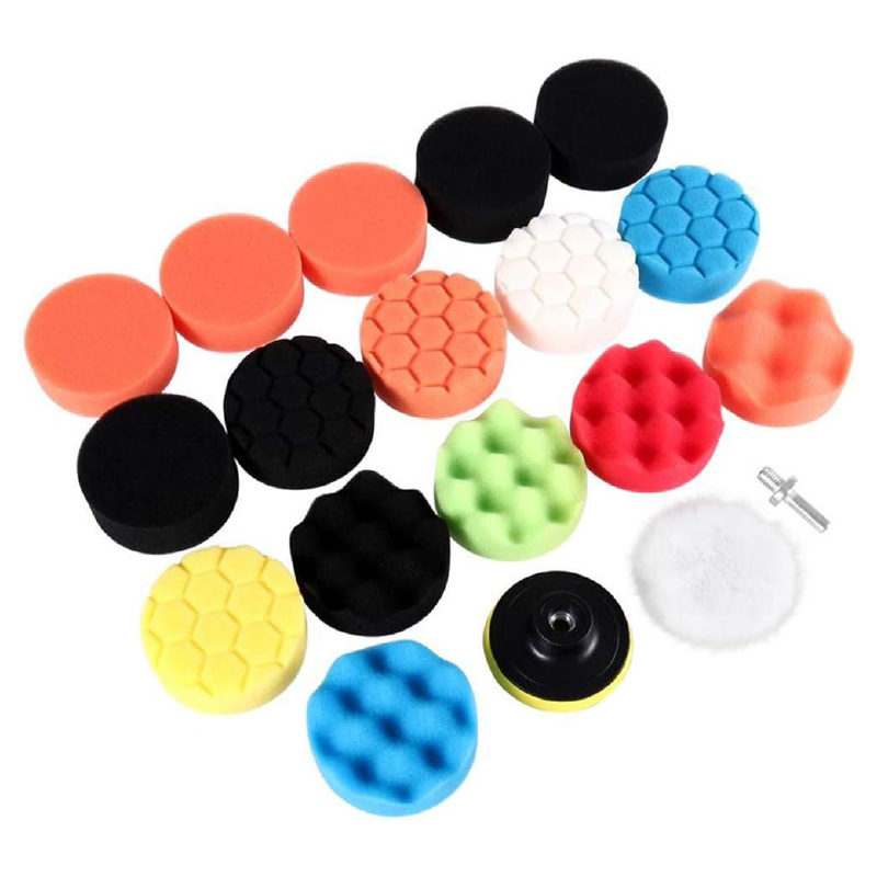 Set Bureti Polish si Ceruire Auto SUPER TRENDS®, Diametru 3 inch (76 mm), Grade Diferite de Duritate, 19 Piese