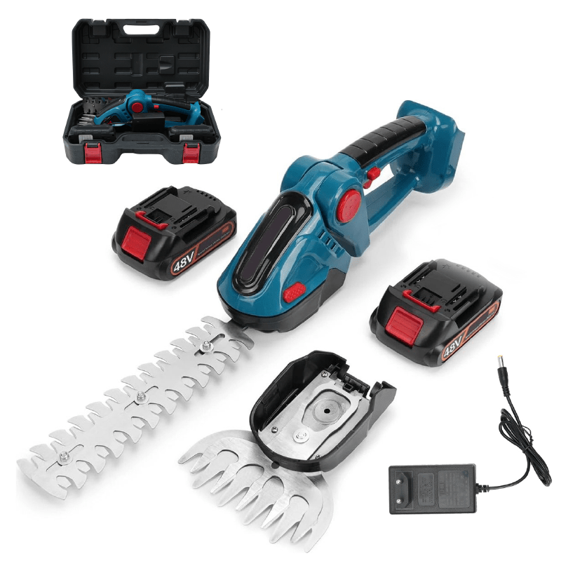 Trimmer de Tuns Gard Viu si Gazon SUPER TRENDS®, Fara Fir, 2 Acumulatori de 48V, Albastru - SPTR.RO