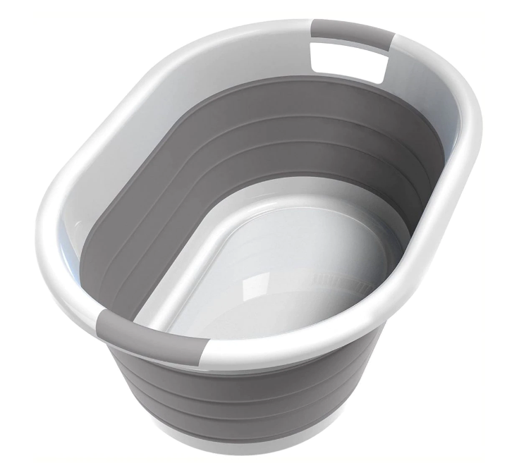 Cos de Rufe Pliabil Tip Lighean SUPER TRENDS®, 27 Litri, 2 Manere, Silicon/Plastic, Gri