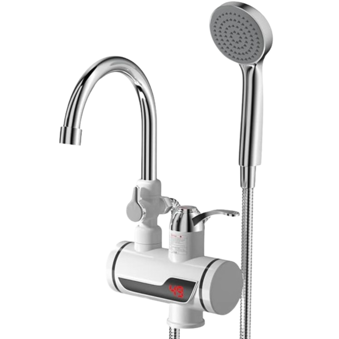 Robinet Electric Pentru Incalzit Apa Instant SUPER TRENDS®, cu Para de Dus, Putere 3000W, Temperatura Maxima 60°C