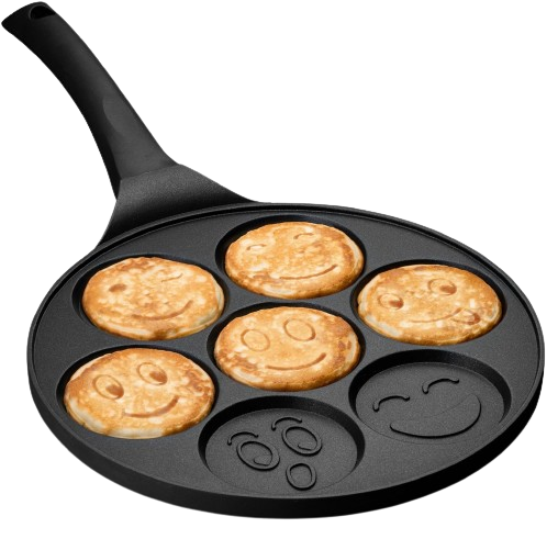 Tigaie Pentru Clatite tip Pancakes Smiley SUPER TRENDS®, Material Antianderent, Diametru 26 cm, Pentru Aragaz Normal sau Inductie