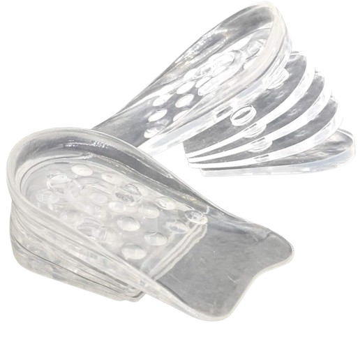 Set 2 Branturi Tip Talonete Inaltatoare Pentru Calcai SUPER TRENDS®, Silicon Premium, 5 Niveluri cu Pana la 5 cm, Transparent
