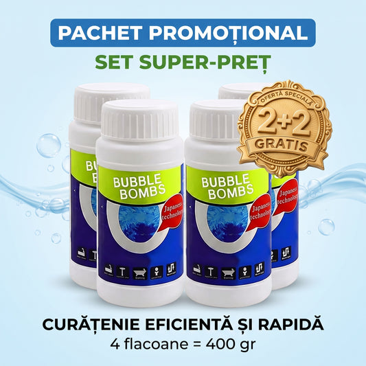 2 + 2 GRATIS Solutie Pentru Desfundarea Tevilor Bubble Bombs Japan, 400 gr.