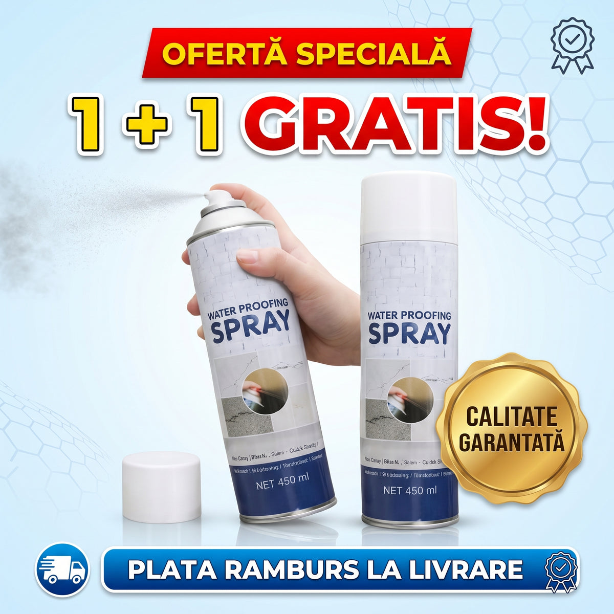 1 + 1 GRATIS  Spray Etansare Multiple Suprafete, 2 x 450 ml