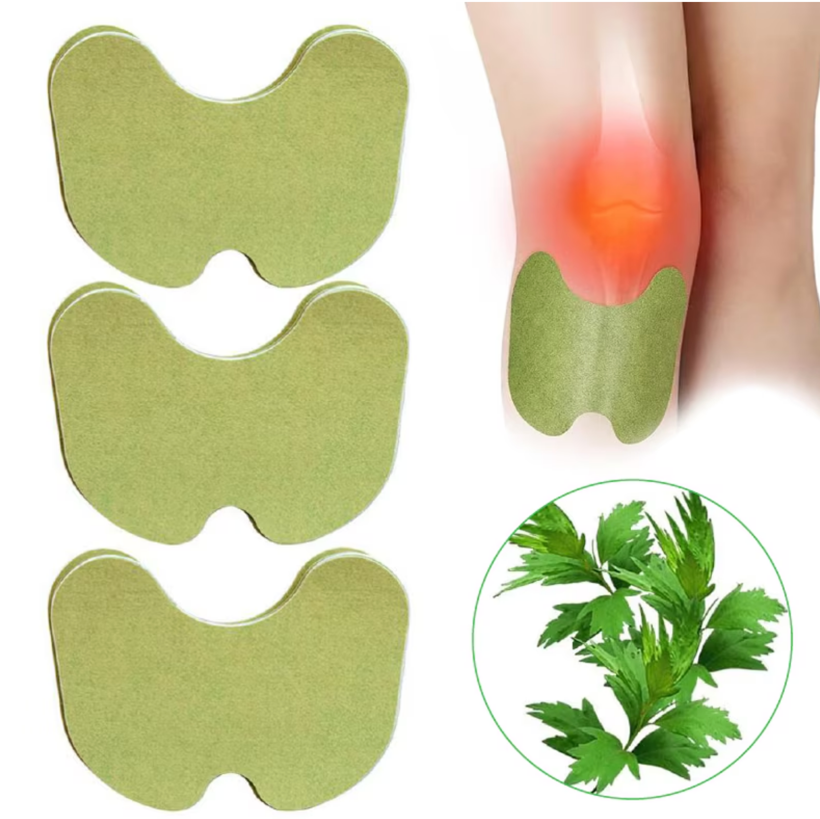 Set 50 + 50 GRATIS Plasturi cu Pelin Pentru Ameliorarea Durerilor de Genunchi, Ceafa, Spate