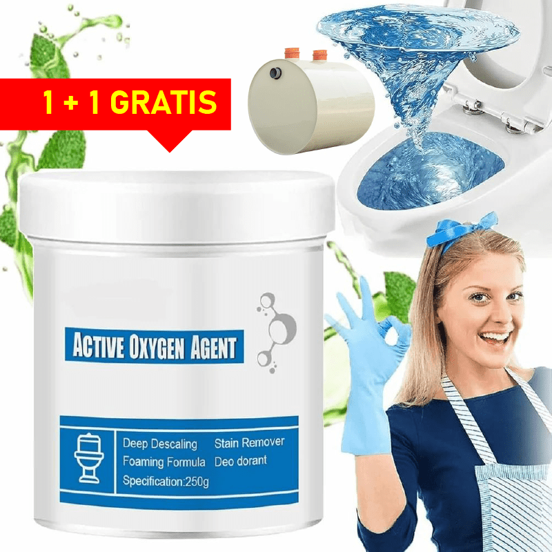 Agent de Curatare cu Oxigen SUPER TRENDS® Pentru Fosa Septica, Toaleta, Chiuveta si Tevi, uz Casnic, Pudra, 250 ml - SPTR.RO