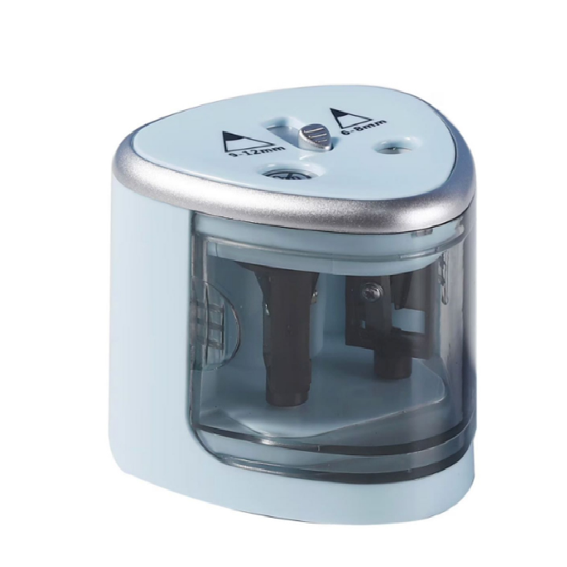 Ascutitoare Electrica Pentru Creioane SUPER TRENDS®, cu Doua Orificii de 6–8 mm si 9–12 mm, Oprire Automata, Albastru
