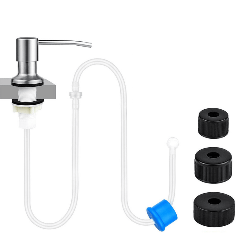 Dispenser de Sapun Pentru Chiuveta SUPER TRENDS®, Incorporabil in Blat, cu Cap de Pompa si Tub Extensibil de 100 cm, Util in Bucatarie si Baie - SPTR.RO