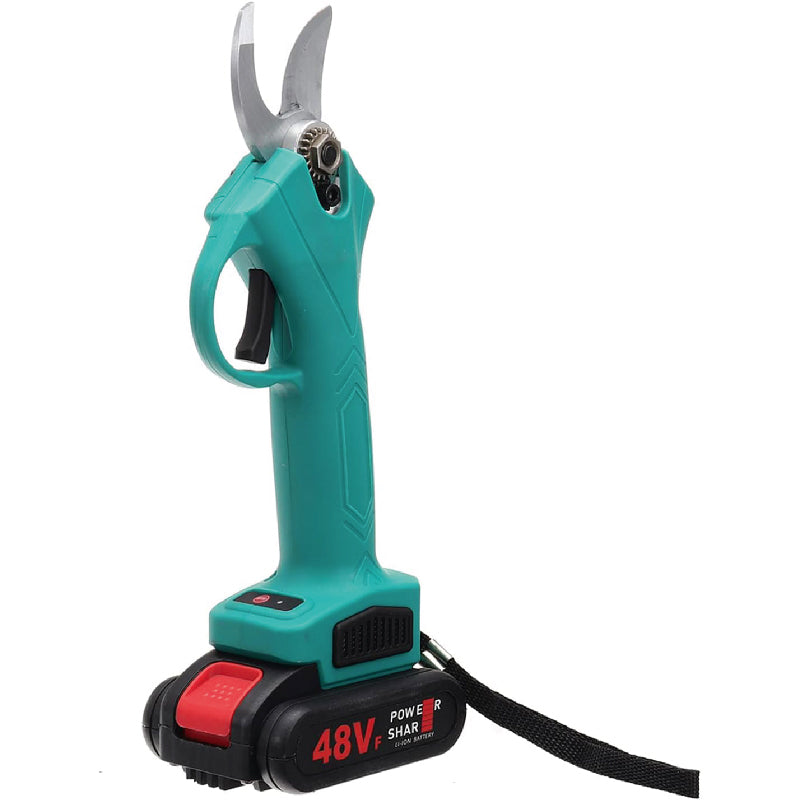 Foarfeca Electrica pentru Gradinarit Profesionala, SUPER TRENDS®, 2 Acumulatori 48V, cu Lama din Otel Carbon, Baterie 9700mAh, Valiza de Transport si Accesorii