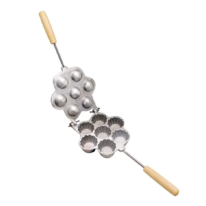 Forma de Copt Prajituri Mini-Tarte SUPER TRENDS®, 7 Cuiburi, Utilizare pe Aragaz sau Plita, Aluminu, Argintiu