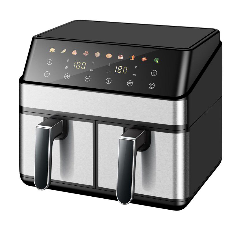 Friteuza Dubla Airfryer Fara Ulei Premium SUPER TRENDS®, Capacitate 9L, Putere 2000 W, Tehnologie Smart Chef cu 8 Programe Prestabilite