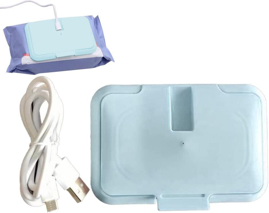 Incalzitor Servetele Umede Pentru Bebelusi Portabil Premium Super Trends®, cu Cablu USB, 12x8 cm, Albastru