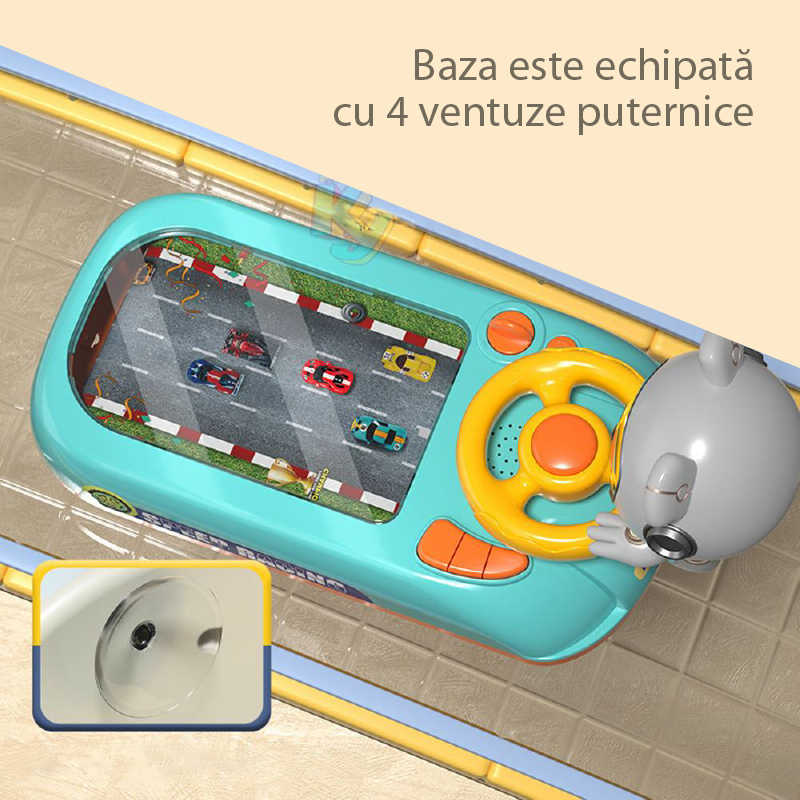 Joc Simulator de Condus cu Volan SUPER TRENDS®, Pentru Copii, Turcoaz - Copie
