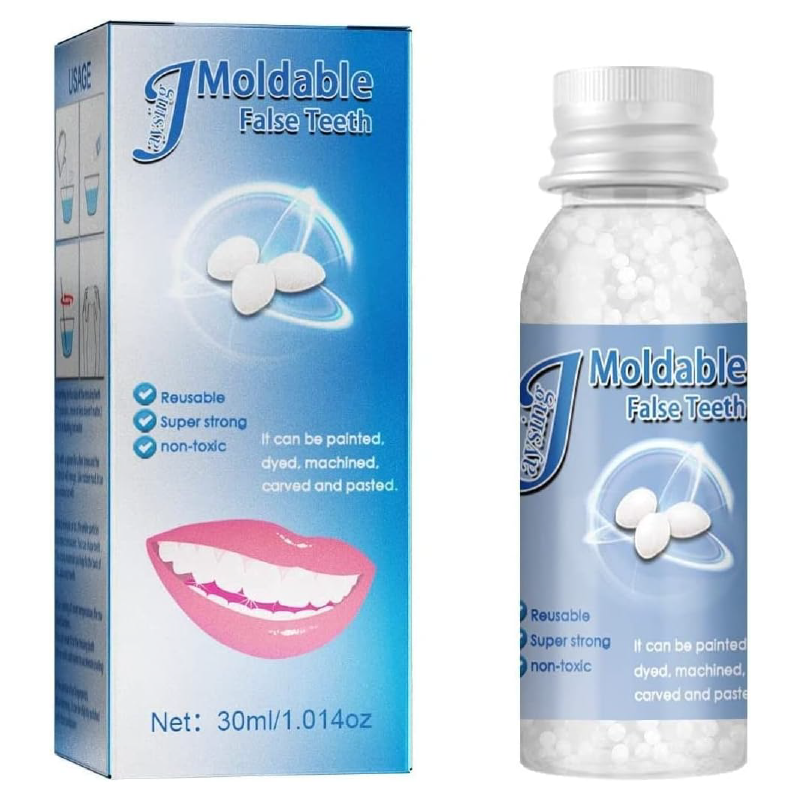 Kit de Reparare Temporara a Dintilor Profesional SUPER TRENDS®, Granule Pentru Reparatii Dentare, Bilute Reutilizabile, Non Toxic, 30 ml