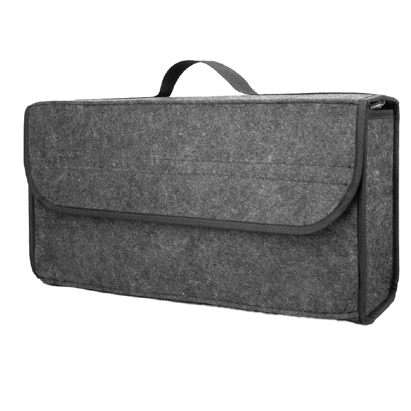 Organizator Portbagaj Auto SUPER TRENDS®, Geanta de Depozitare Pliabila Din Fetru, Gri, 50 x 17 x 24 cm