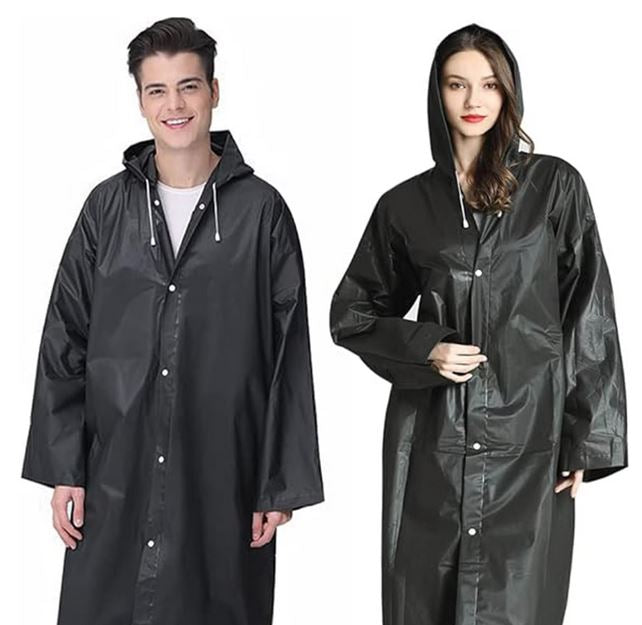 Pelerina de Ploaie Impermeabila cu Gluga Fixa SUPER TRENDS®, Marime Universala, Neagra