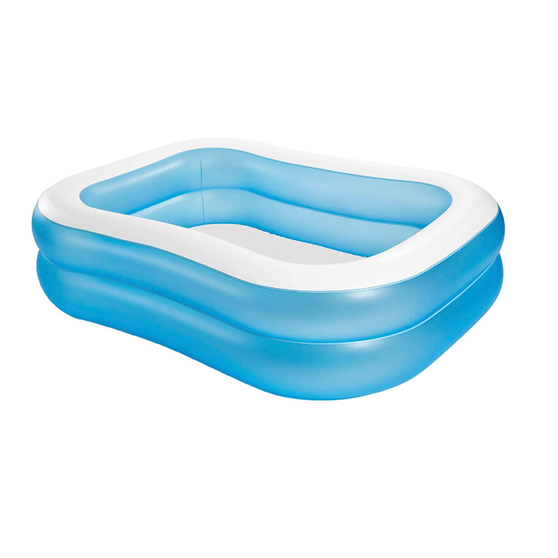 Piscina Gonflabila Premium SUPER TRENDS®, 201 x 150 x 51 cm, 2 Inele Family Pool XXL, Exterioara, Alb-Albastru