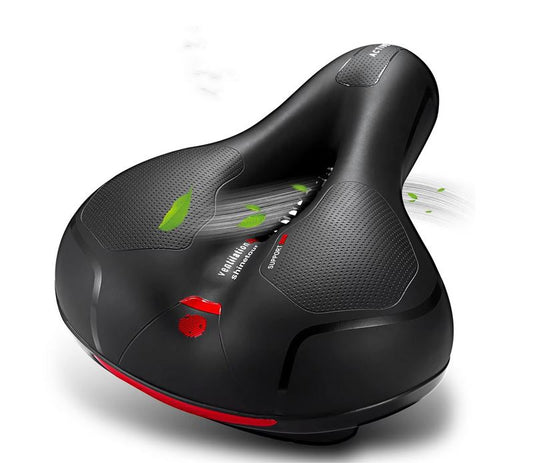 Sa Bicicleta Premium SUPER TRENDS®, Ergonomica si Larga, Spuma Memorie 5cm, Ventilatie Centrala, Amortizare Dubla, Impermeabila, Universala, Ultra Confort pentru MTB, Trekking si City Bike, Negru