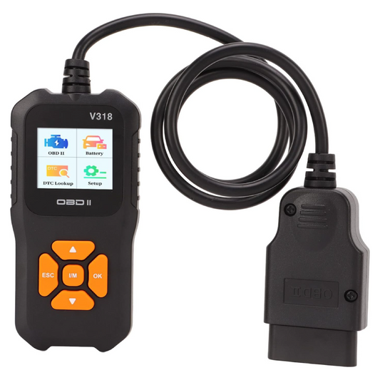Scanner OBD2 Model V318 Pentru Diagnoza Auto Profesional SUPER TRENDS®, Cititor Coduri de Eroare, Ecran Color 1.8", 10 Limbi, Negru-Portocaliu