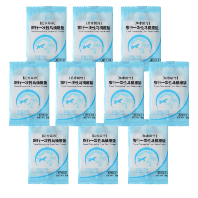Set 50 Protectii Impermeabile Colac Toaleta Extra-Groase SUPER TRENDS®, Tip Husa WC, Marime Universala, Ambalate Individual, Transparente