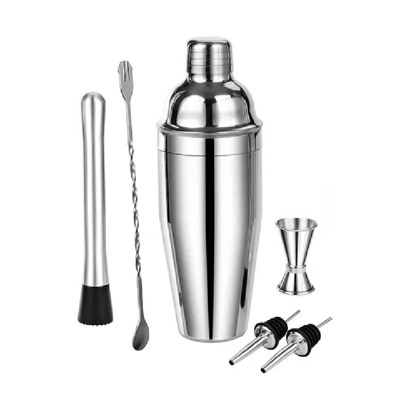 Set Cocktail Shaker Barman cu 6 piese SUPER TRENDS®, Inox, 750ml