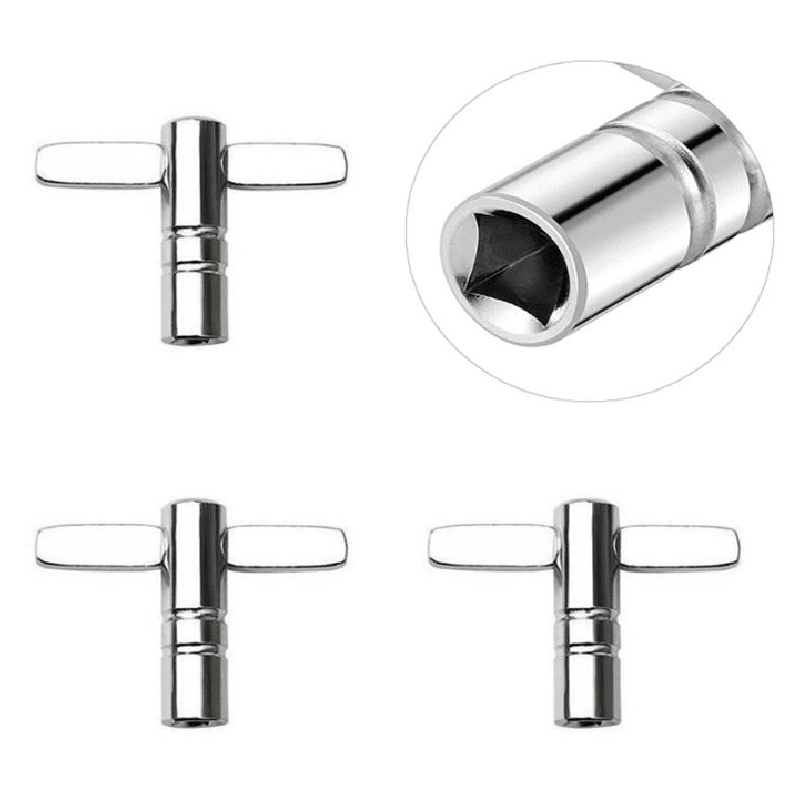 Set de 3 Chei Pentru Acordat Tobe SUPER TRENDS®, Accesorii Tobe si Percutie, Metal, Argintiu - SPTR.RO