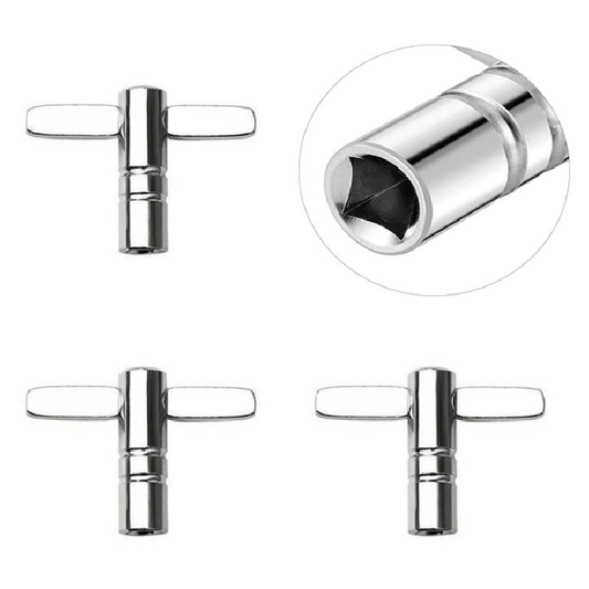 Set de 3 Chei Pentru Acordat Tobe SUPER TRENDS®, Accesorii Tobe si Percutie, Metal, Argintiu - SPTR.RO