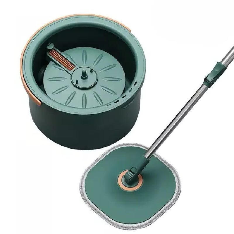 Set Mop Rotativ cu Galeata SUPER TRENDS® cu Separare a Apei Murdare, Verde