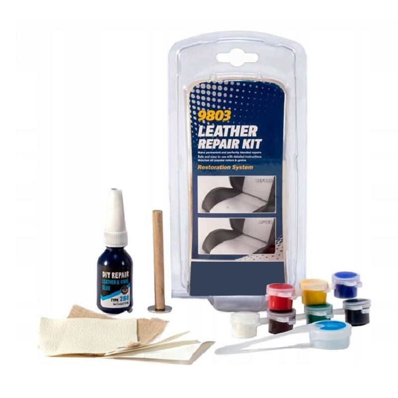 Set Pentru Reparare Piele si Vinil Profesional SUPER TRENDS®, 7 Culori de Baza, Reface Gauri, Fisuri, Taieturi, Lovituri