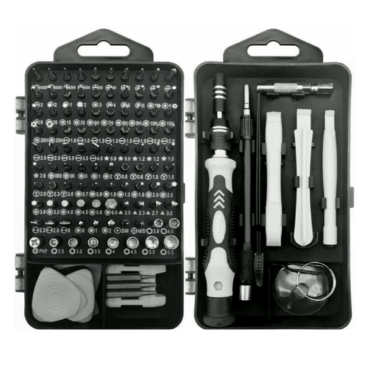 Set Surubelnite de Precizie SUPER TRENDS®, 115 in 1, Kit Magnetic de Reparatii Pentru Telefon, Tableta, Laptop, Xbox, Consola Jocuri, PC, Otel Crom-Vanadiu - SPTR.RO