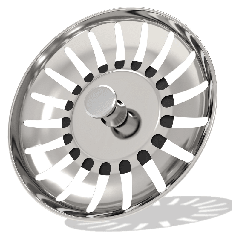 Sita de Scurgere Pentru Chiuveta SUPER TRENDS®, Functioneaza si ca Dop, 83 mm, Otel inoxidabil, Argintiu - SPTR.RO