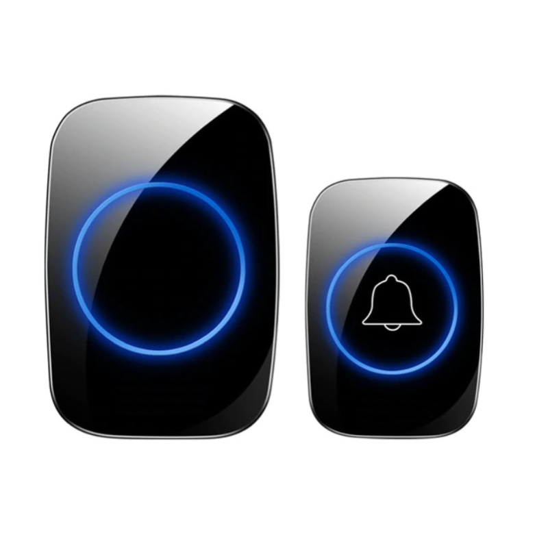 Sonerie Wireless Premium SUPER TRENDS®, Electrica, Rezistenta la Apa cu Transmitator IP44, 60 Tonuri si 5 Niveluri de Volum, Neagra