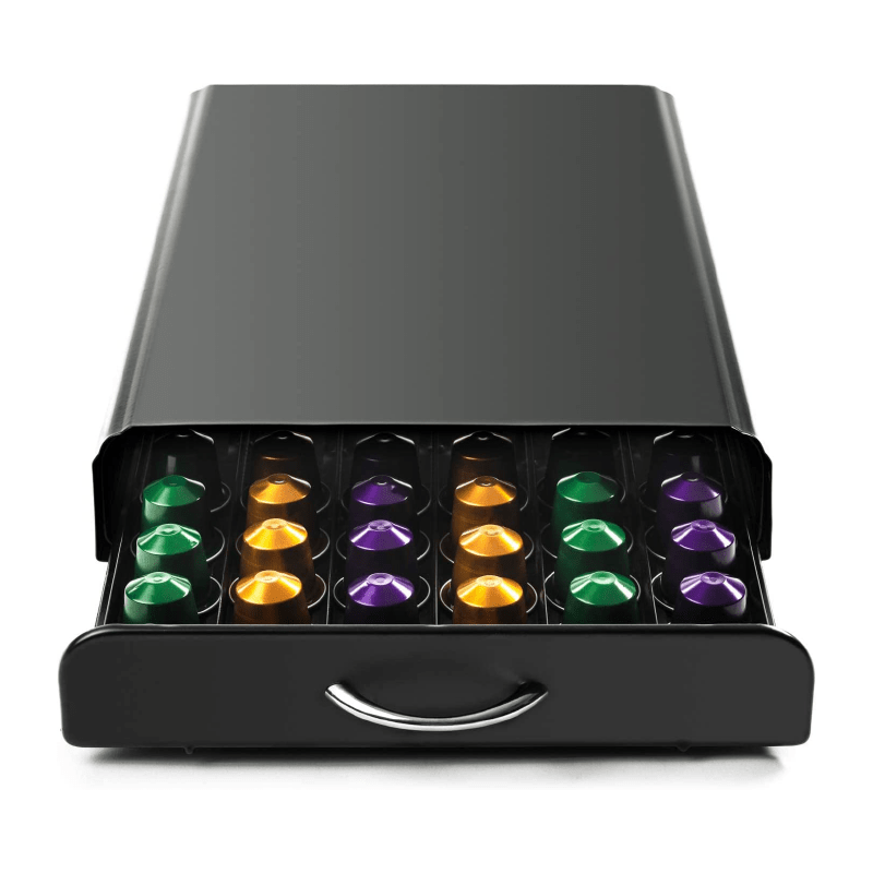 Suport Pentru 60 Capsule de Cafea SUPER TRENDS®, Compatibil cu Nespresso, Tchibo, Negru, 39x26x6.4 cm, Metal, Negru - SPTR.RO